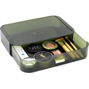 Make-up organizer laden stapelbaar, badkamerorganizer en opslag, ideaal voor cosmetica, huidverzorging, lippenstiften, nagelverzorging (groen, 1 lade)