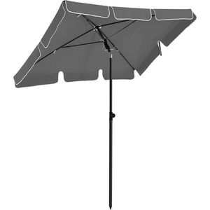 Parasol - Rechthoekige tuinscherm - Uv-bescherming tot UPF 50+ - Kantelbaar - Parasoldoek - Grijs