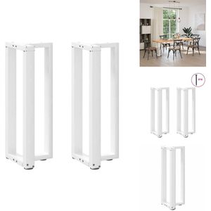 vidaXL Console Tafelpoot - Console Tafelpoten - Tafelpoot - Meubel Tafelpoot - Console tafelpoten 2 st T-vormig 25x28x(72-73) cm staal wit