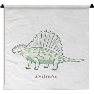 Wandkleed - Wanddoek - Kinderkamer - Dimetrodon - Dinosaurus - Jongens - Meisjes - Kids - 180x180 cm - Wandtapijt