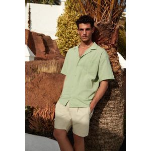 Trendyol Groen Oversized Zomer Katoenen Overhemd Tmnss23Go00080