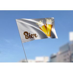 Witte Borrelvlag Bier 70x100cm