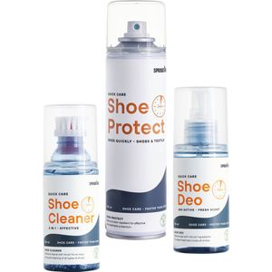 Springyard Quick Care sneaker cleaner set - shoe cleaner, shoe protect spray transparant en shoe deo - snel en gemakkelijk