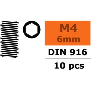 Revtec - Stelschroef - Binnenzeskant - M4X6 - Staal - 10 st