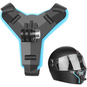 Techvavo® Helm Mount voor Motor en Fiets voor GoPro en Action Camera's - Helm Strap - Zwart