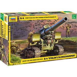 1:35 Zvezda 3704 Soviet 203-mm hotwizer M1931 B-4 ""Stalin's Sledgehammer"" Plastic Modelbouwpakket