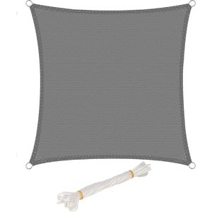 Kamyra® Schaduwdoek Rechthoek - Zonnedoek - Zonnescherm Pergola - UV Beschermende HDPE Canvas - Donkergrijs 4x5m
