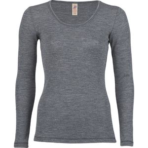 Longsleeve Bio Merino Wol Dames Engel Natur - IVN BEST - Antraciet 42/44l