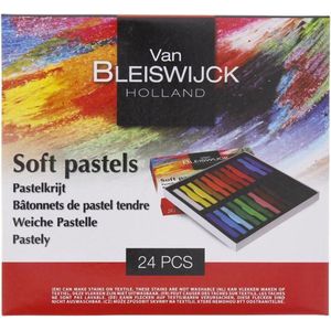 Van Bleiswijck pastelkrijt- Krijt pastels - Pastelkrijt voor kunstenaars - 24 kleuren Uitdeelcadeautjes