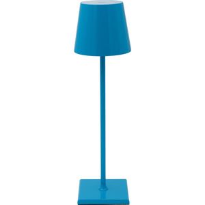 Luxus Tafellamp Touch Deluxe - Fleur - Blauw - H37 x Ø10 - Tafellamp - Terraslamp - Bureaulamp - LED - Oplaadbaar - Dimbaar - Draadloos - Industrieel en modern - Op batterijen - Nachtlamp voor de slaapkamer - Tafellamp voor binnen en buiten