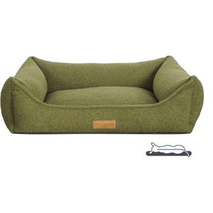 Orthopedische Hondenmand Boucle Groen M 80cm Ook in L&XL - Wasbare hoes!