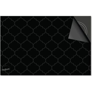 Inductie beschermer 90x52 - afdekplaat inductie mat - Dietrix Kookplaat beschermer - Exclusief - Hexagon - Marokkaanse print zwart