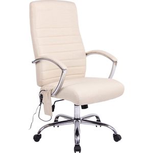 Bureaustoel - Massagestoel - Design - Gewatteerd - Stof - Crème - 58x72x123 cm