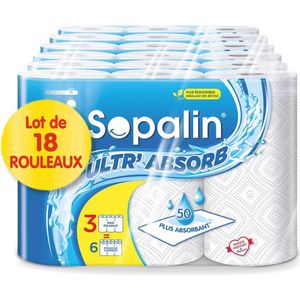 Ultr'Absorb Keukenrollen - 18 Maxi-Rollen - 50% Meer Absorberend - FSC Gecertificeerd - Duurzaam en Efficiënt