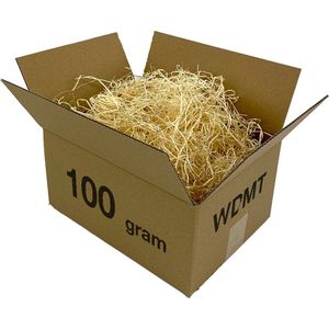 Houtwol opvulmateriaal - 100 gram | Opvulmateriaal voor cadeau | Duurzaam vulmateriaal | Houtwol vulling wijnkist | Bruin