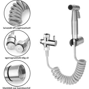 Telescopische doucheslang - ABS veer - badkamer toilet - handdouche - bidet sproeier - G1/2 inch - grijs