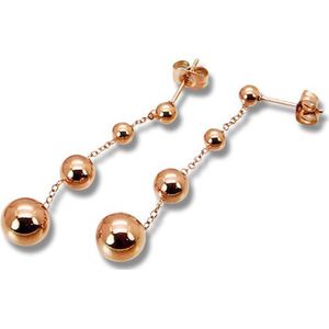 Amanto Oorbellen Dhalia Rosé - Dames - 316L Staal Rosé PVD - Bolletjes - 8 x 45 mm