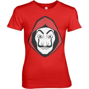 La Casa De Papel Dames Tshirt -L- Mask Rood