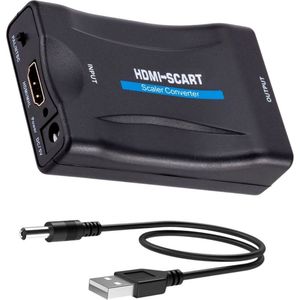 HDMI Naar Scart Adapter 1080p Kabel Converter HD - HDMI naar Scart kabel - Zwart