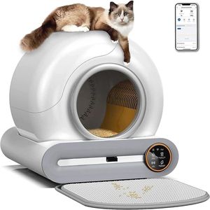 Automatische zelfreinigende kattenbak met app-bediening en gezondheidsmonitor