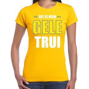 Dit is mijn gele trui fun tekst t-shirt geel voor dames XL