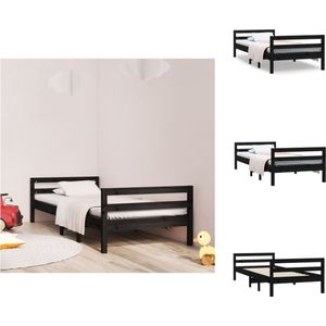 vidaXL Bedframe - Klassiek Grenen - 195.5 x 95.5 x 52.5 cm - Zwart - Bed