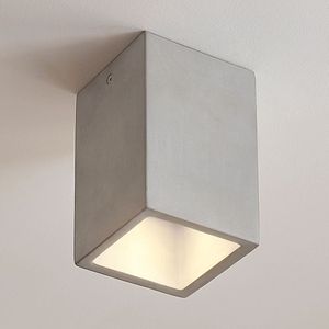 Lindby - plafondlamp - 1licht - beton - H: 15 cm - GU10 - beton grijs
