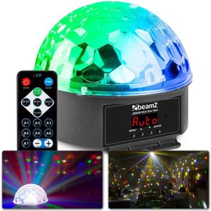 Mini LED Discobal met Afstandsbediening - BeamZ JB90R - DMX en Muziekgestuurd