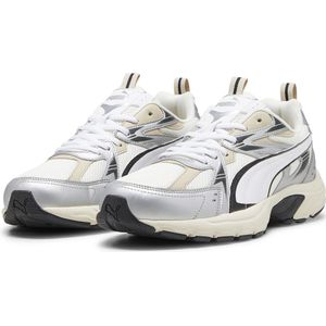 PUMA Milenio Tech Unisex Sneakers - Warm White-PUMA White-PUMA Silver - Maat 39