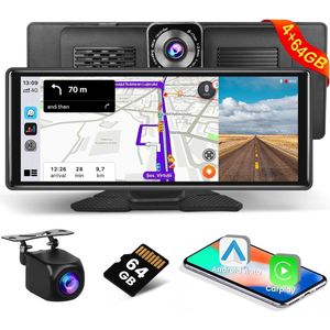 Draadloze Touchscreen Autoradio met Transmitter - Bluetooth - Achteruitrijcamera Ondersteuning - FM-transmitter - Compatibel met Android Auto en Apple CarPlay - 10.26 inch