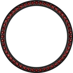 Marc Coblen MCB42B227 - Zwarte verwisselbare horlogering - 42mm - Ronde stenen - Rood