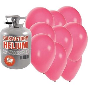 Helium tank met 30 roze ballonnen - Roze - Heliumgas met ballonnen voor een thema feest