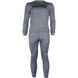 Legend Joggingpak dames/heren met trui/sweater Grijs Maat: L