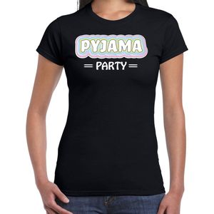 Bellatio Decorations Verkleed T-shirt voor dames - pyjama party - zwart - carnaval - foute party S