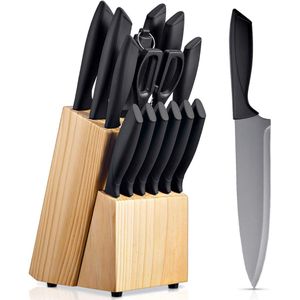 CRLYN® Messenset met Blok - Messensets met Messenblok - Koksmes - Keukenmessen Set - Super Scherp