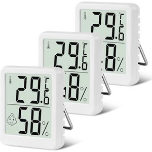 Mini LCD Thermometers - 3 Stuks Digitale Thermometer voor Binnen en Hygrometer