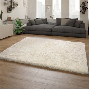 Paco Home Hoogpolig Vloerkleed Woonkamer Shaggy Langpolig Modern Eenkleurig Patroon 120x160 cm