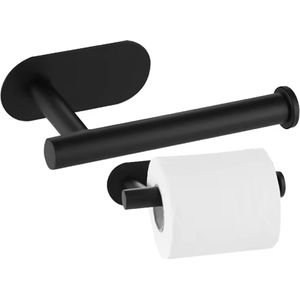 Trendy Goods WC Rolhouder - Zelfklevend zonder boren - Toiletrolhouder - Zwart - Toiletrolhouders