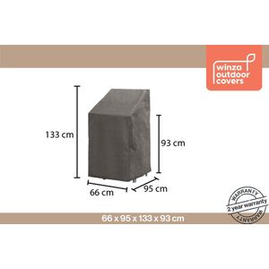 Winza Outdoor Covers - Premium - beschermhoes stapelstoelen- stapelstoelhoes - 95 cm - Afmeting : 66x95x133/93 cm - 2 jaar garantie