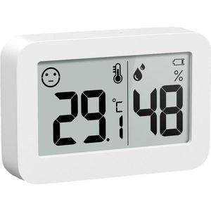 YUCONN Hygrometer - Weerstation - Thermometer Binnen - Digitaal Thermometer En Luchtvochtigheidsmeter - Temperatuurmeter binnen - Inclusief Batterij en Plakstrip