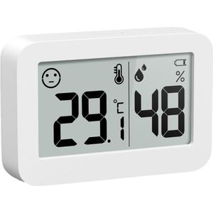 YUCONN Hygrometer - Weerstation - Thermometer Binnen - Digitaal Thermometer En Luchtvochtigheidsmeter - Inclusief Batterij en Plakstrip