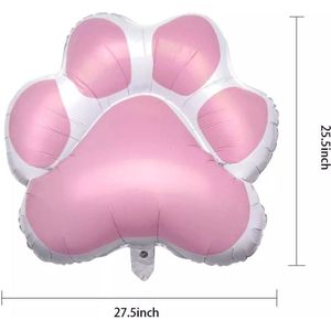 Honden folie en latex ballon Paw roze wit - hond - ballon - huisdier - honden poot
