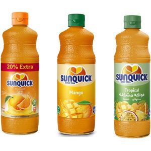 Sunquick *Voordeelpakket* Orange + Mango + Tropical 3 x 700 ml