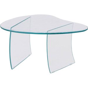 Goossens Oydis Salontafel - Glas - 70 x 34 x 50 cm - Rond - transparant