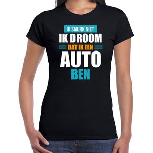 Snurk niet droom dat ik auto ben t-shirt zwart dames - Slaap shirt XS
