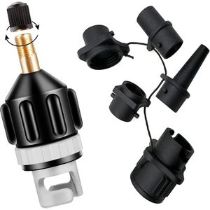 Rubberboot Adapter voor Opblazen - Pomp en Ventieladapter voor Kajak en Opblaasbare Boten - Compact & Duurzaam (Zwart)