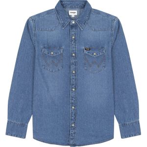 WRANGLER 27MW ICON MID STONE REGULAR DENIM SHIRT-HEREN
