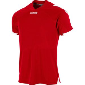 Hummel Fyn Shirt Korte Mouw Heren - Rood / Wit | Maat: S