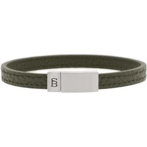 STEEL & BARNETT ® - Leren armband - heren - Grady Leren Armband Groen - Groen - 18.5 CM