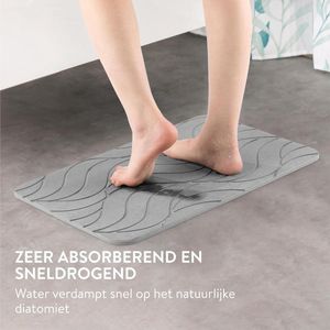 Hoog absorberende badmat van diatomeeënaarde - Sneldrogend en anti-slip - In elegant design